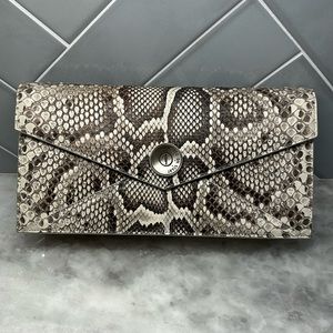 Brand New! Brandell New York Luxury Python Envelope Bag.